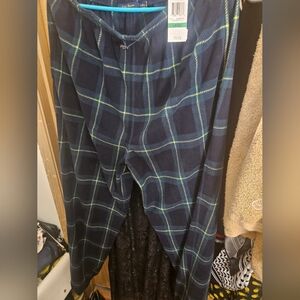 Club Room Men's Blackwatch Plaid Fleece Pajama Pants Large